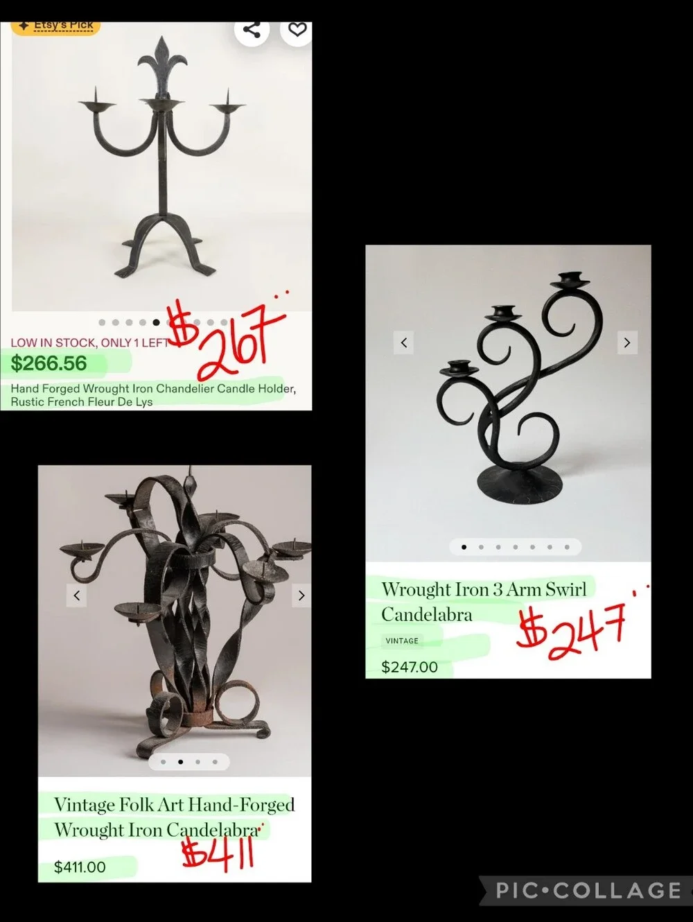1966 RUBEL Hand Forged Iron Brutalist 6 Candle Holder OOAK Piece